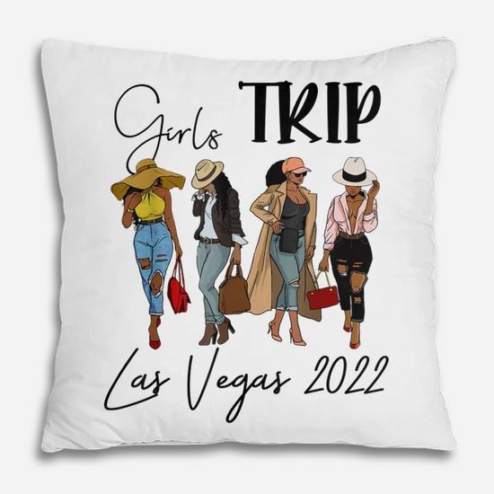 Girls Trip Las Vegas 2022 Black Women Queen African American  Pillow