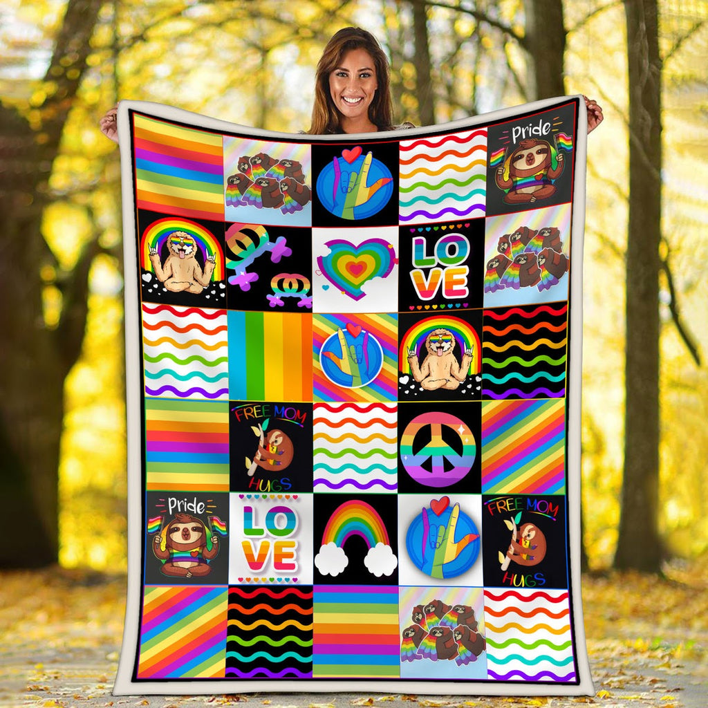 LGBT Sloth Blanket
