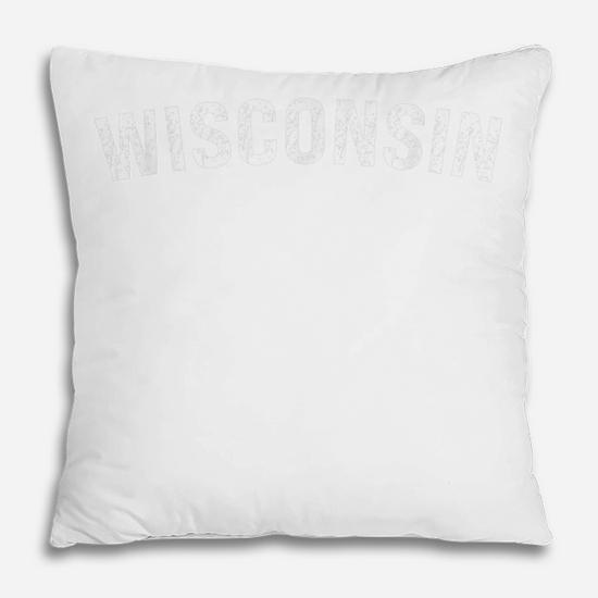 Vintage Wisconsin Mens Wisconsin Womens Red Retro  Pillow