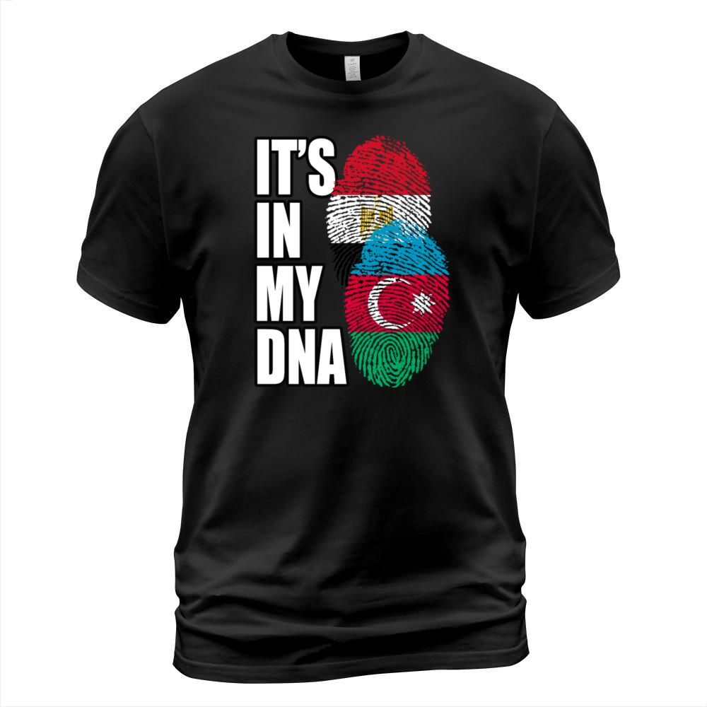 Azerbaijani And Egyptian Mix Heritage DNA Flag T-Shirt Unisex
