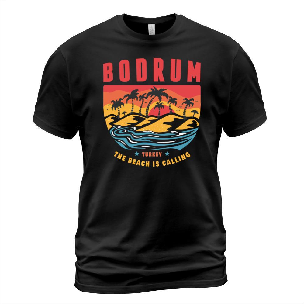 Bodrum Turkey palm trees beach design T-Shirt Unisex