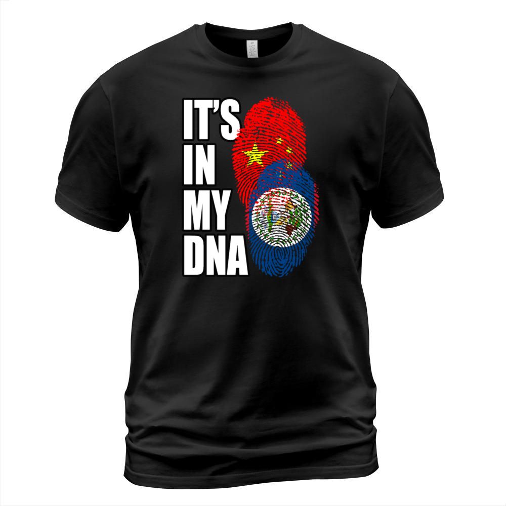 Belizean And Chinese Mix Heritage DNA Flag T-Shirt Unisex