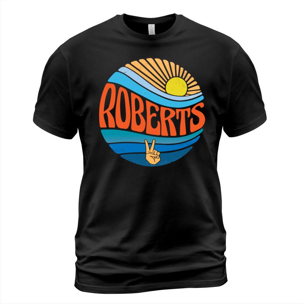 Roberts Shirt Vintage Sunset Roberts Groovy Tie T-Shirt Unisex