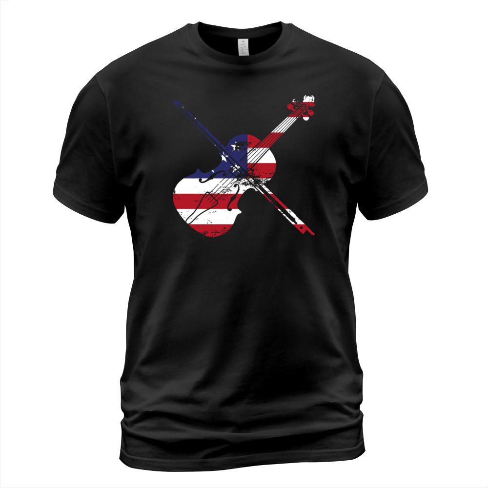 Violin Violinist Usa American Flag T-Shirt Unisex