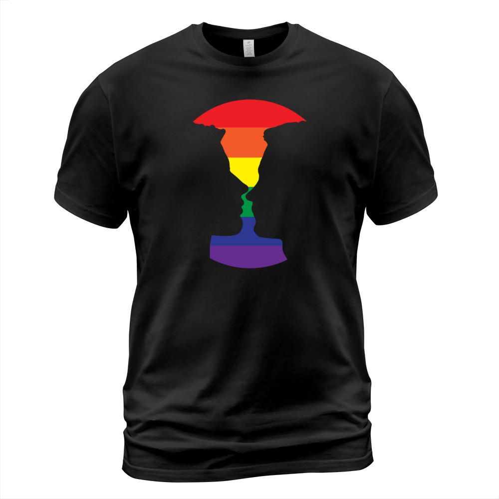 Rainbow Love - Silhouette of Two People T-Shirt Unisex
