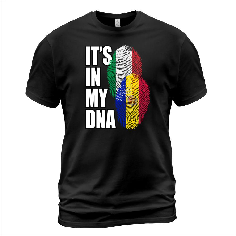 Andorran And Italian Mix Heritage DNA Flag T-Shirt Unisex