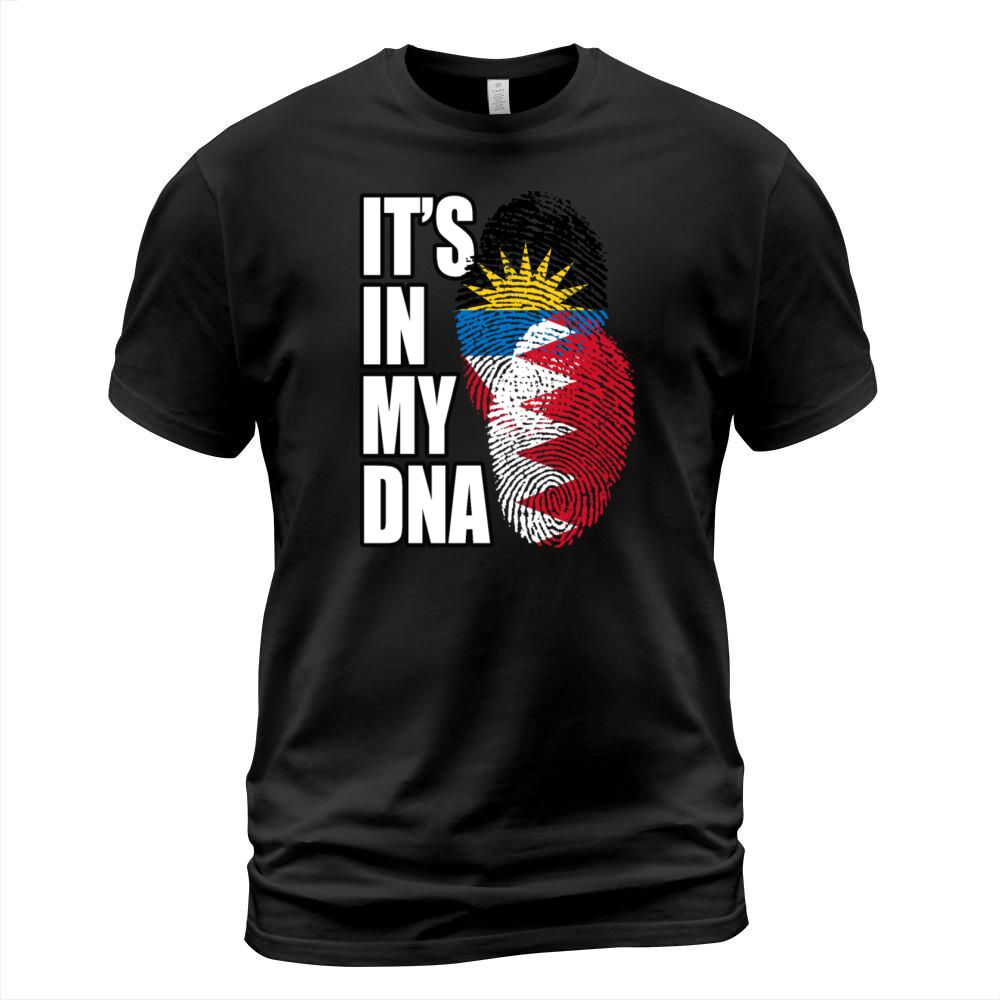 Bahraini And Antiguan Mix Heritage DNA Flag T-Shirt Unisex