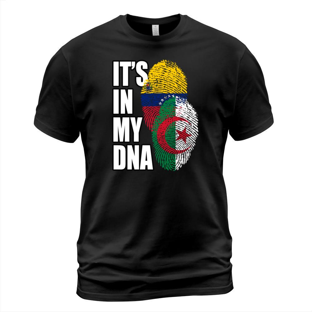 Algerian And Venezuelan Mix Heritage DNA Flag T-Shirt Unisex