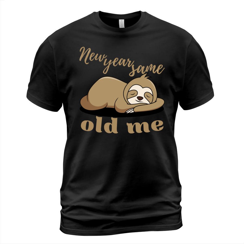 New Year Same Old Me Lazy Sloth Uglu Christmas T-Shirt Unisex