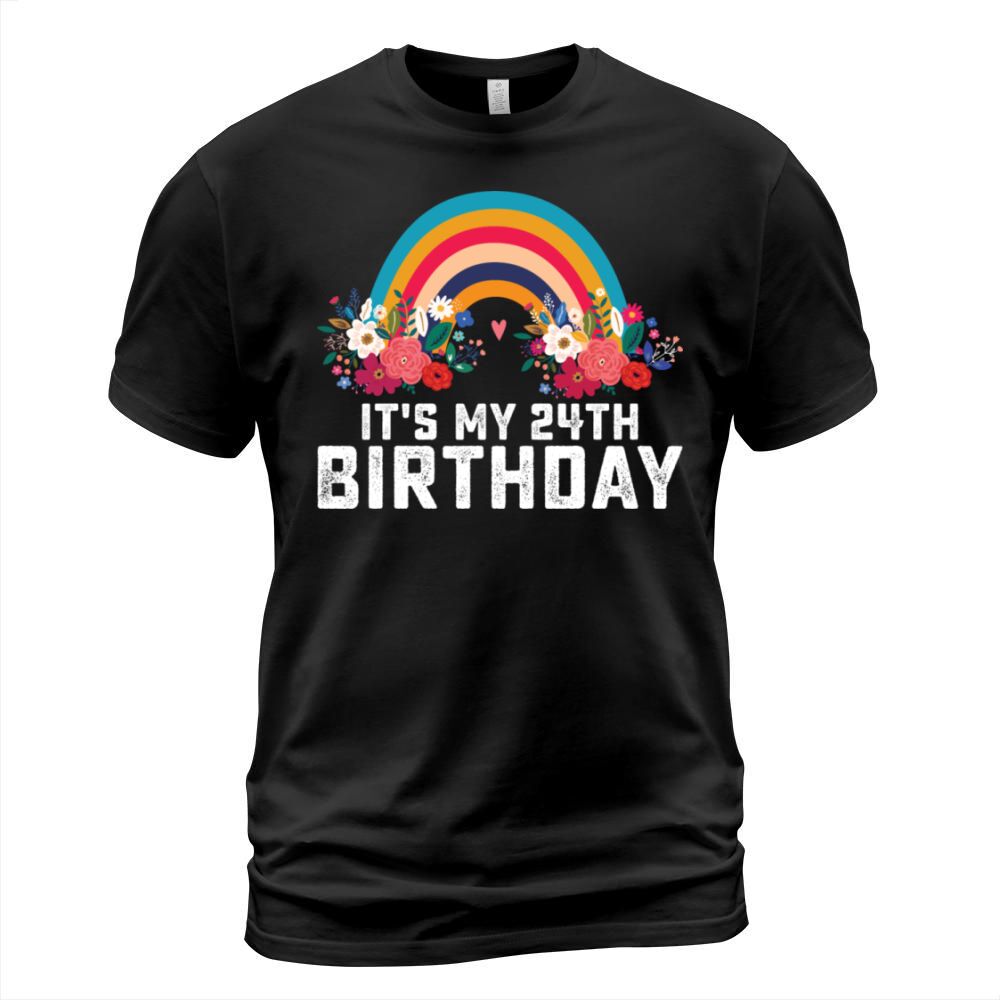 Boho Rainbow Its My 24th Birthday T-Shirt Unisex