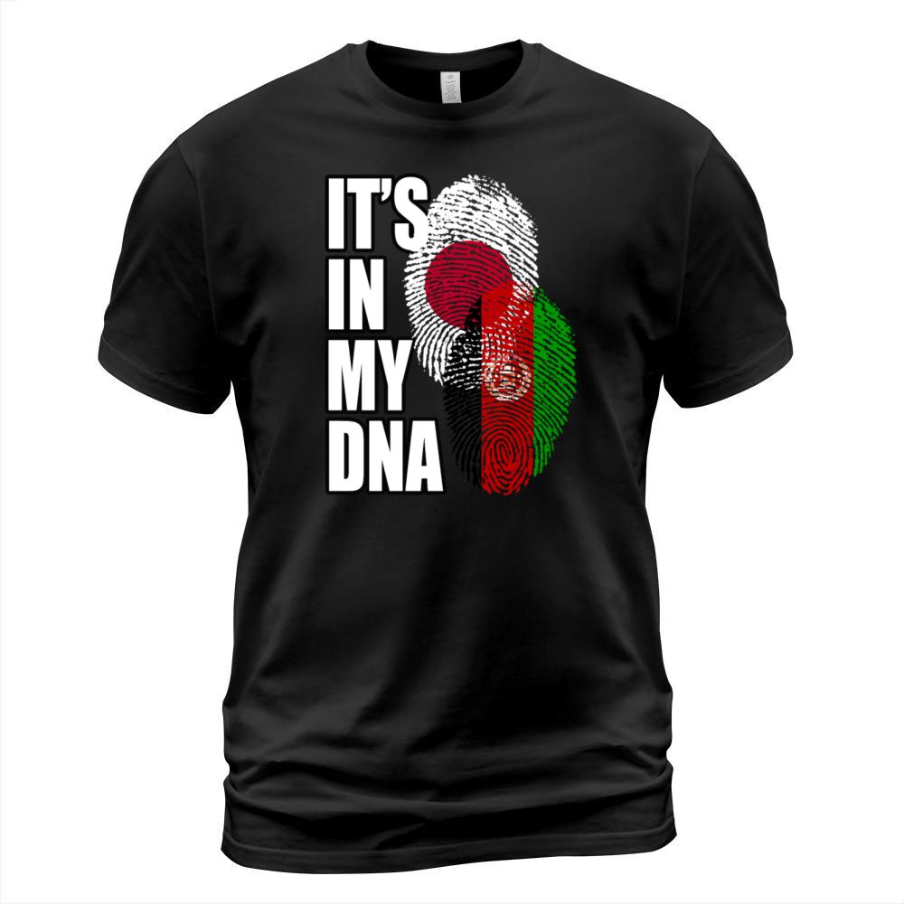 Afghan And Japanese Mix Heritage DNA Flag T-Shirt Unisex