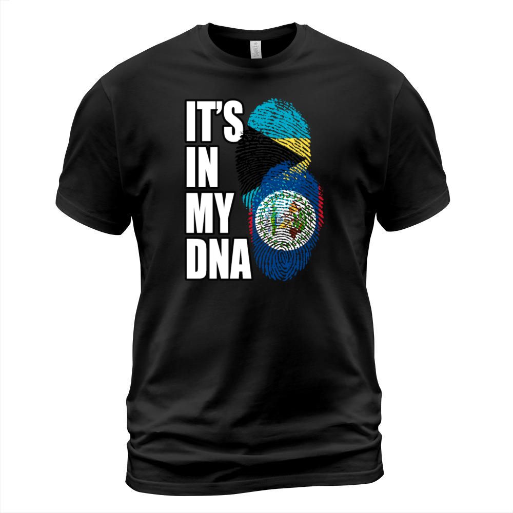 Belizean And Bahamian Mix Heritage DNA Flag T-Shirt Unisex