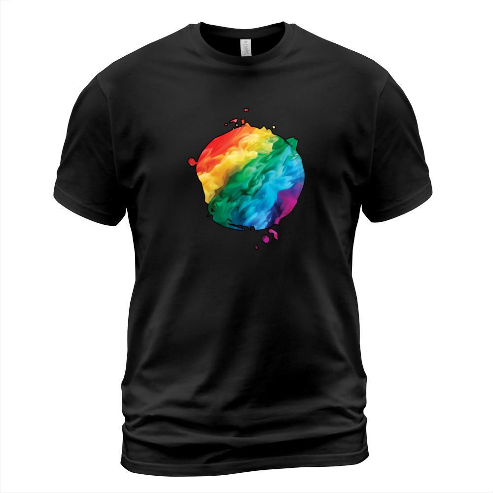 Colorful Rainbow Paint Splatter With Smoke And Fog T-Shirt Unisex