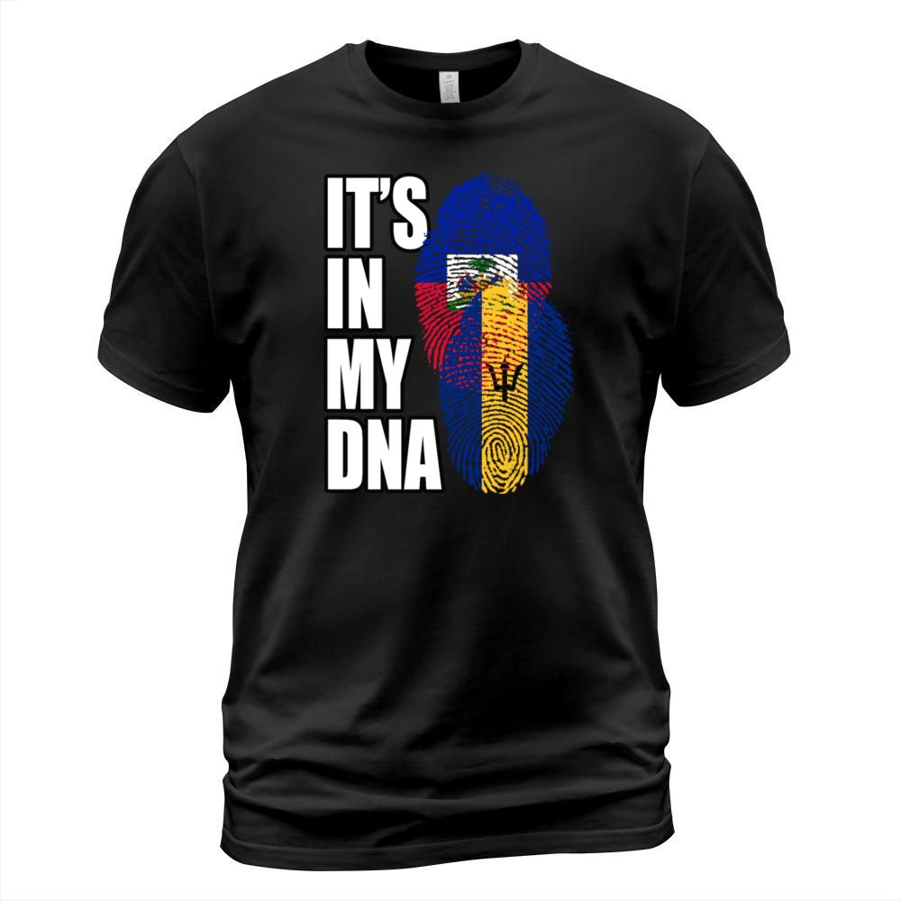 Barbadian And Haitian Mix Heritage DNA Flag T-Shirt Unisex
