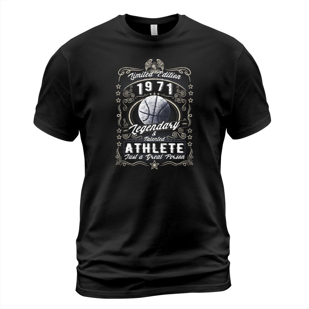 Vintage 1971 Basketball Birthday Gift Sport Hobby T-Shirt Unisex