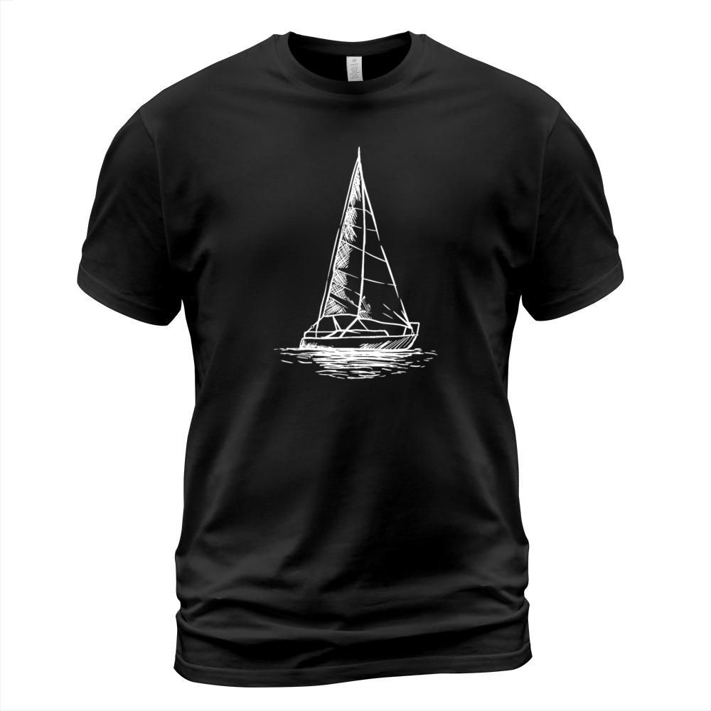 Sailor Boating Anchor - Simple Line Drawing Sailbo T-Shirt Unisex