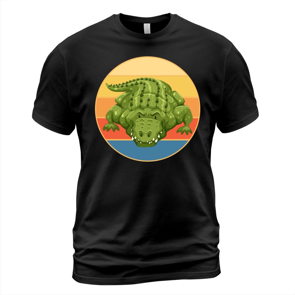Crocodile Retro Sunset Vintage Wild Animal T-Shirt Unisex