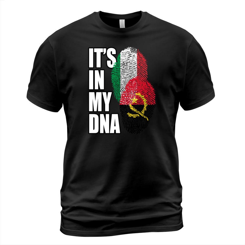 Angolan And Italian Mix Heritage DNA Flag T-Shirt Unisex