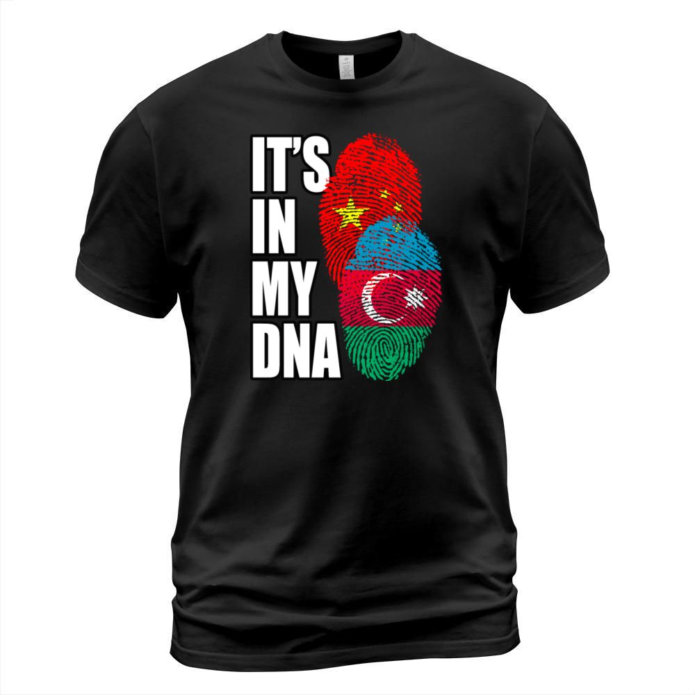 Azerbaijani And Chinese Mix Heritage DNA Flag T-Shirt Unisex