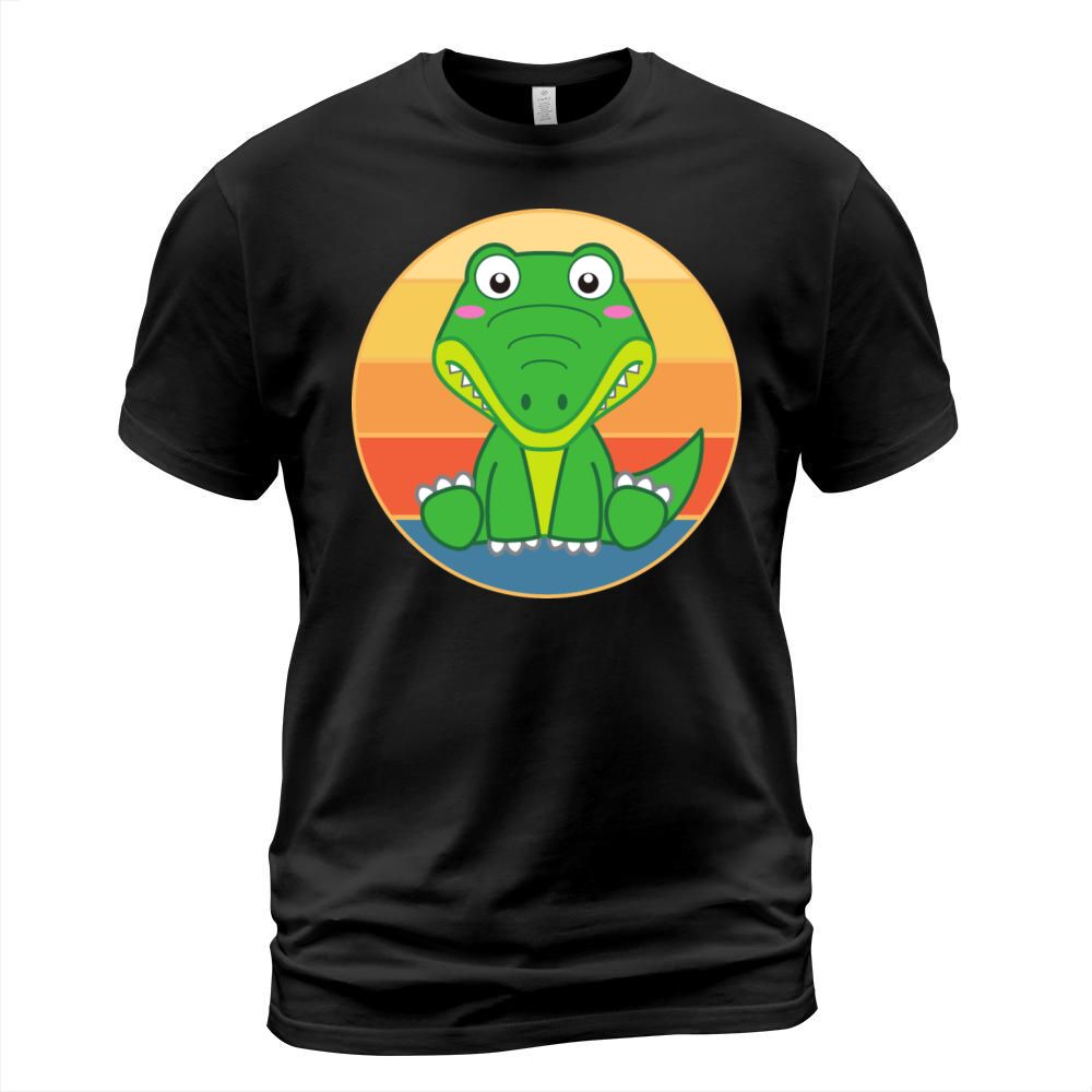 Crocodile Retro Sunset Vintage Wild Animal T-Shirt Unisex