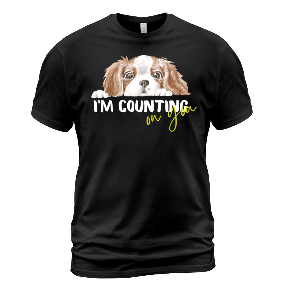 Grey Dog Illustration Counting on You T-Shirt T-Shirt Unisex