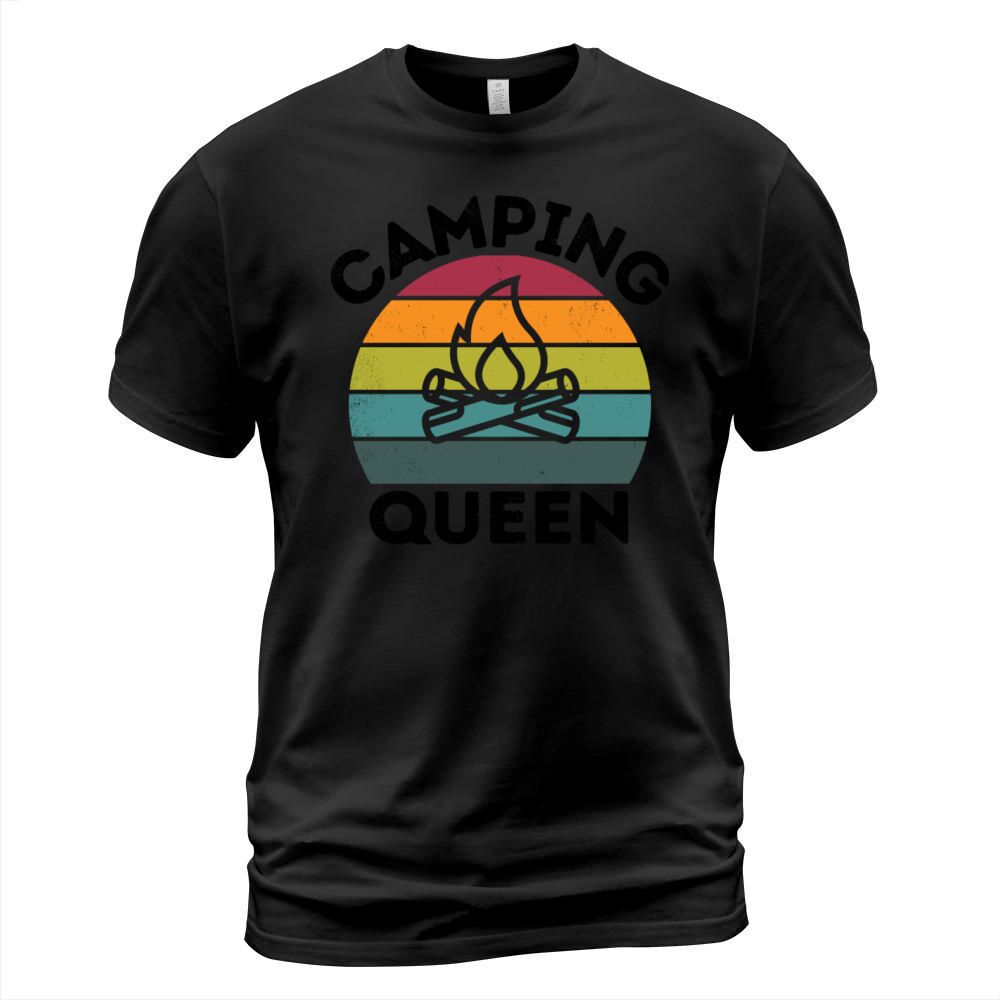 Camping Queen vintage retro colorful and black T-Shirt Unisex