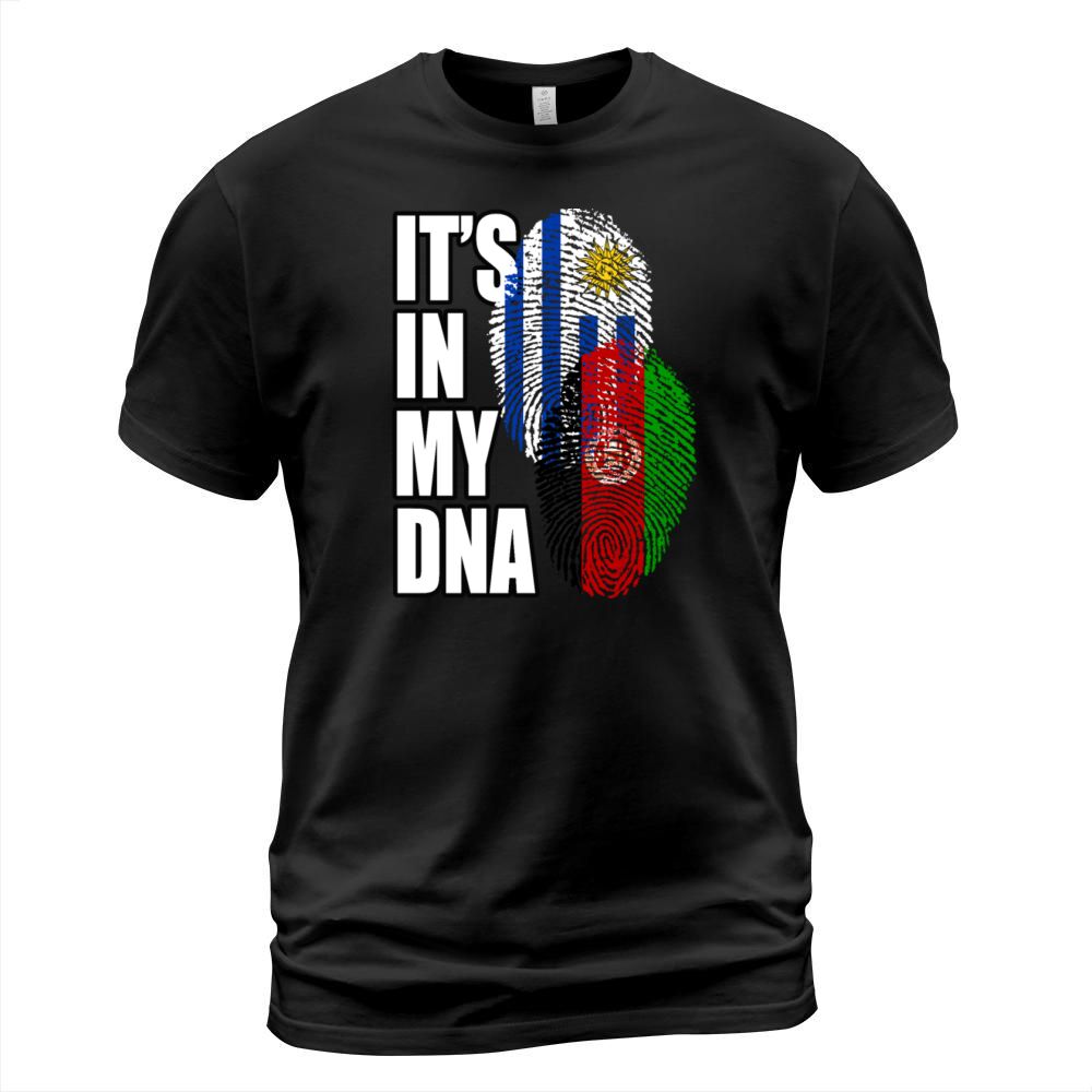 Afghan And Uruguayan Mix Heritage DNA Flag T-Shirt Unisex