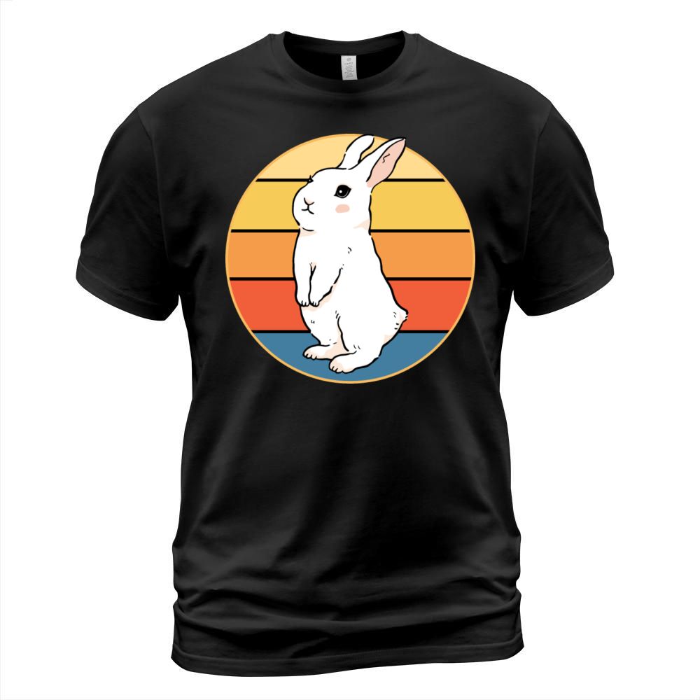 Cute Rabbit Bunny Retro Sunset Vintage Animal Pet T-Shirt Unisex