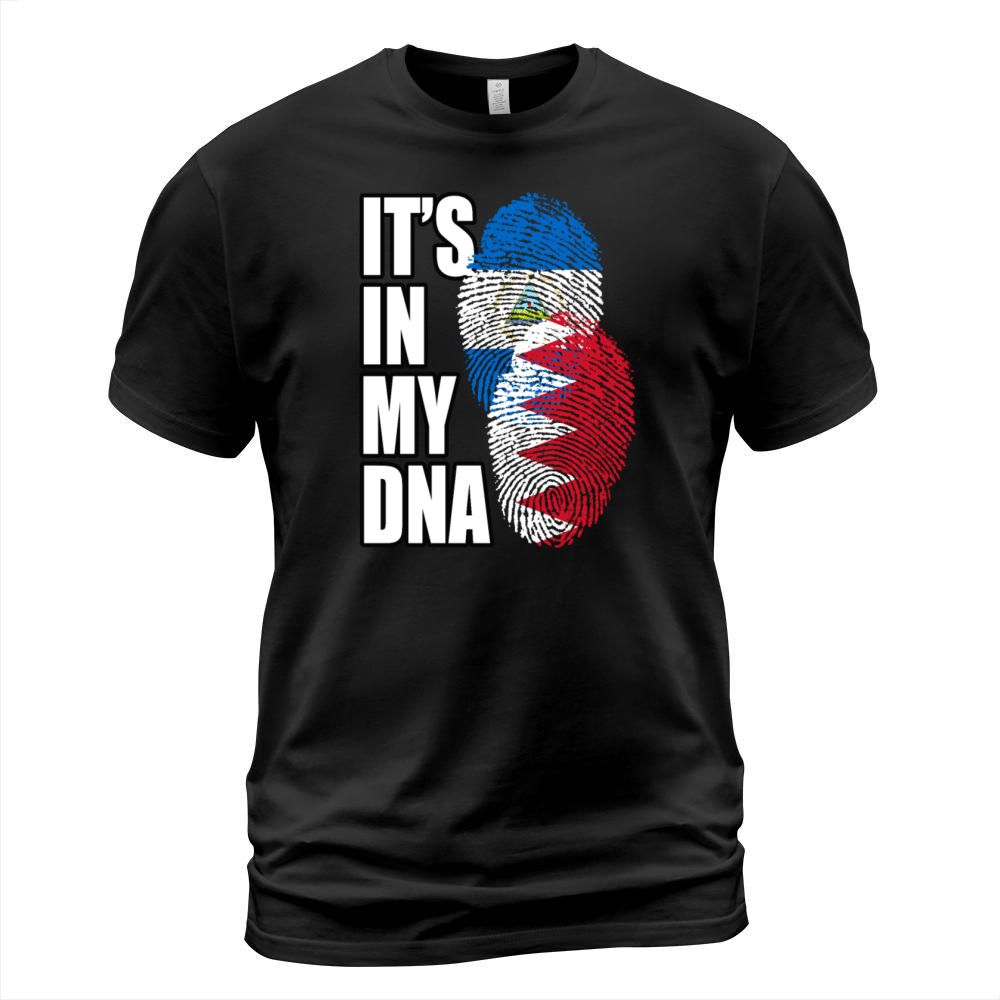 Bahraini And Nicaraguan Mix Heritage DNA Flag T-Shirt Unisex