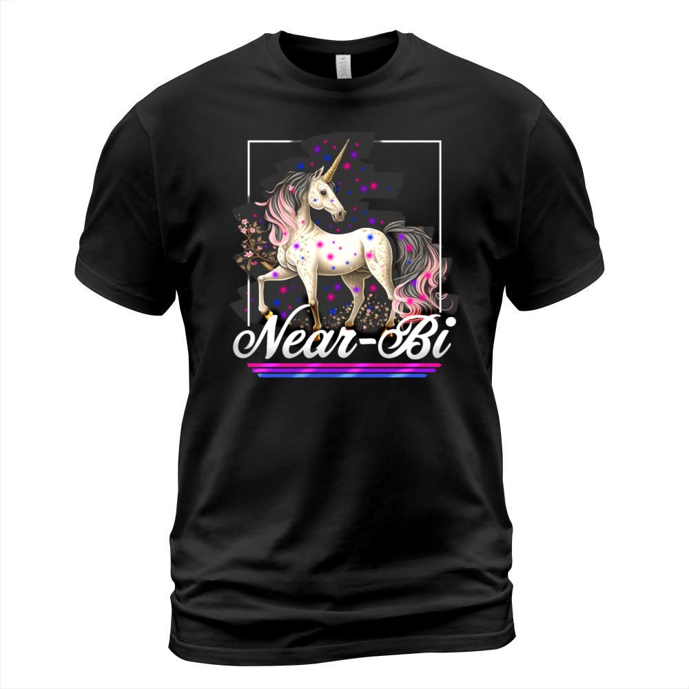 NearBi Funny Cute Bi Pride Unicorn T-Shirt Unisex