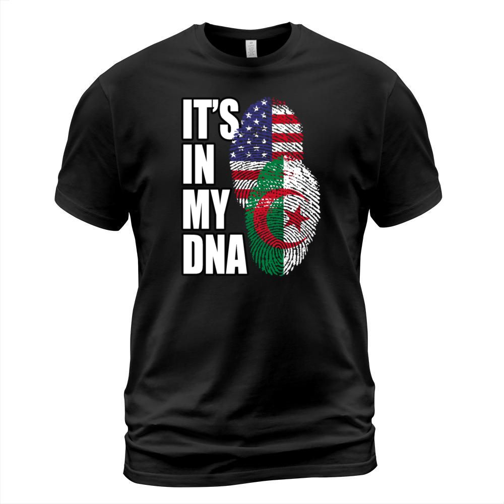 Algerian And American Mix Heritage DNA Flag T-Shirt Unisex