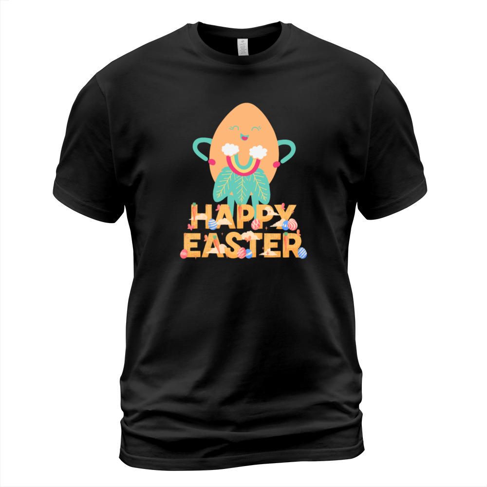 Happy Easter with vintage retro groovy pastel ora T-Shirt Unisex