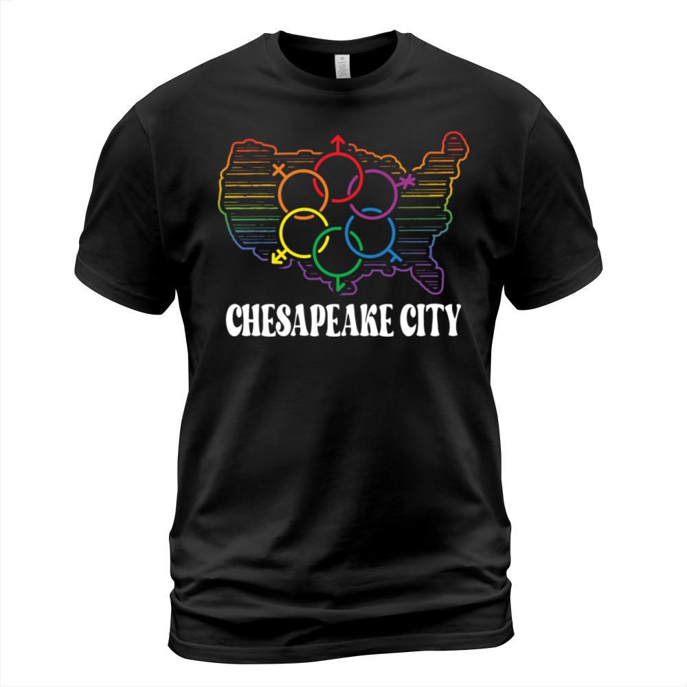 Chesapeake City Pride Month Pride Flag LGBT Commun T-Shirt Unisex