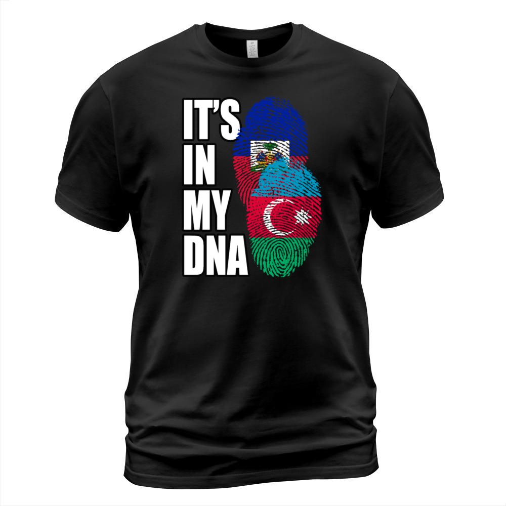 Azerbaijani And Haitian Mix Heritage DNA Flag T-Shirt Unisex
