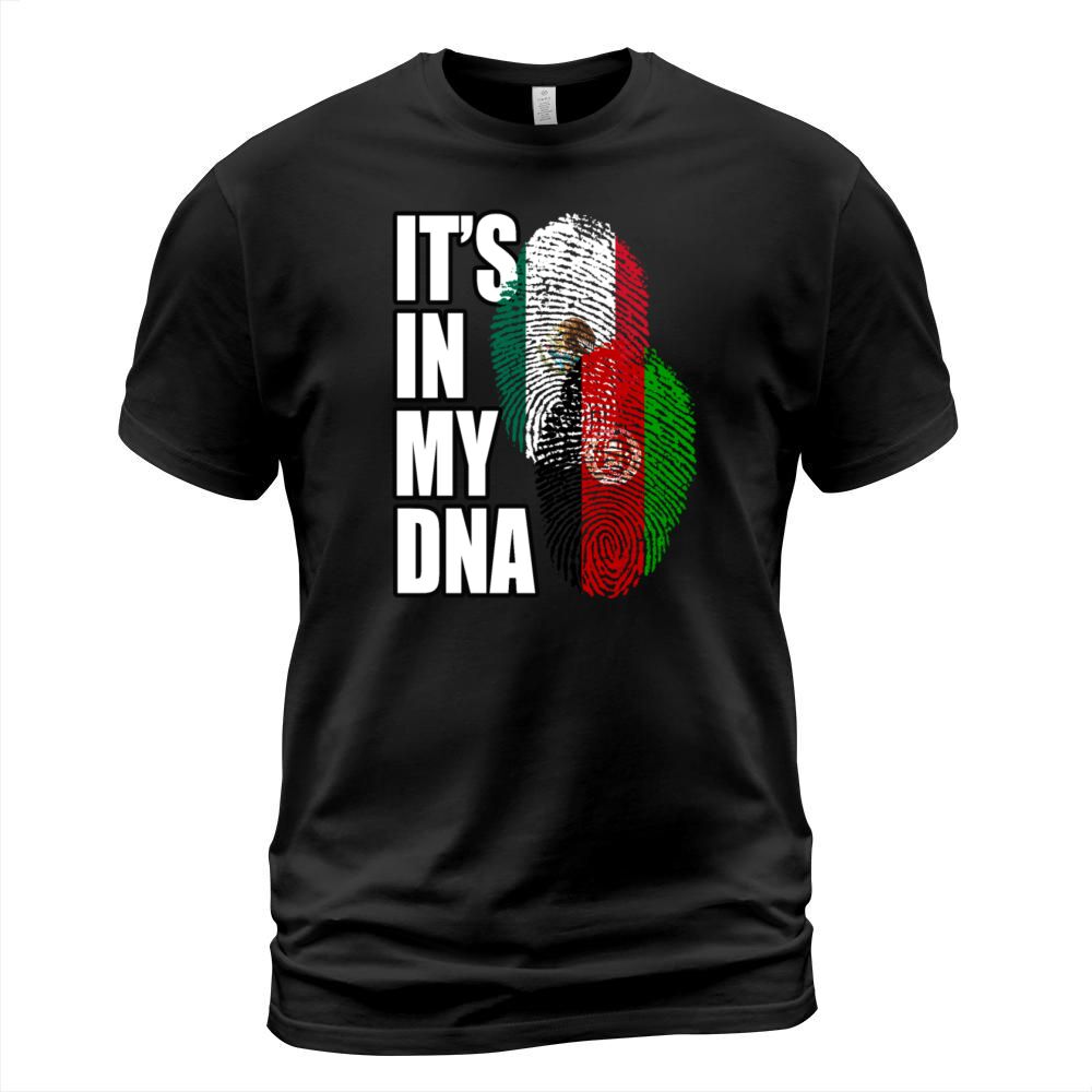 Afghan And Mexican Mix Heritage DNA Flag T-Shirt Unisex