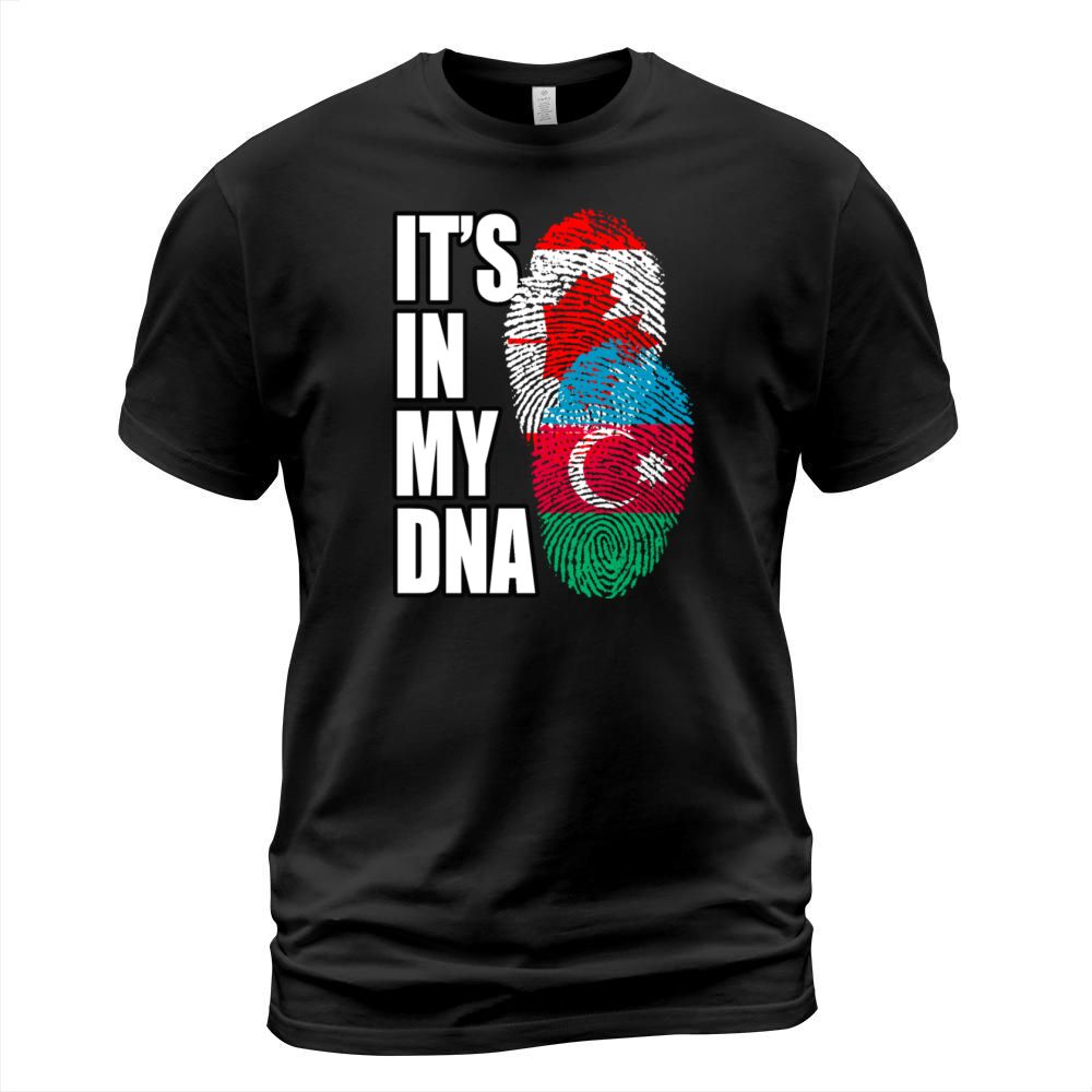 Azerbaijani And Canadian Mix Heritage DNA Flag T-Shirt Unisex
