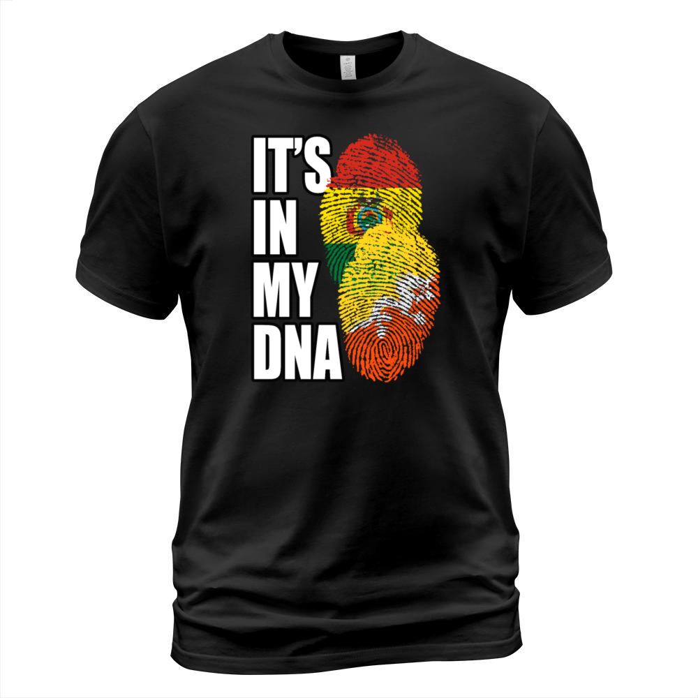 Bhutanese And Bolivian Mix Heritage DNA Flag T-Shirt Unisex
