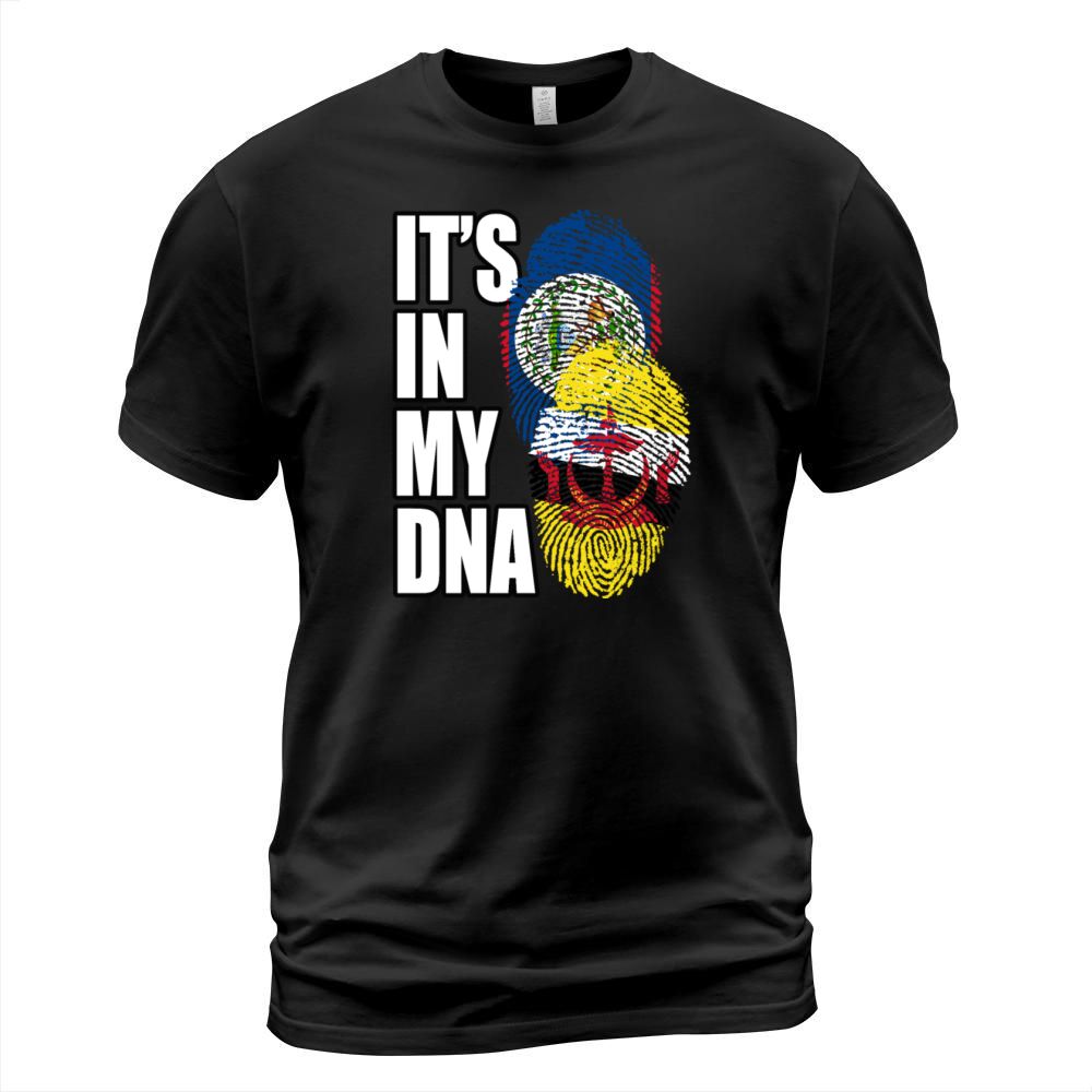 Belizean And Bruneian Mix Heritage DNA Flag T-Shirt Unisex