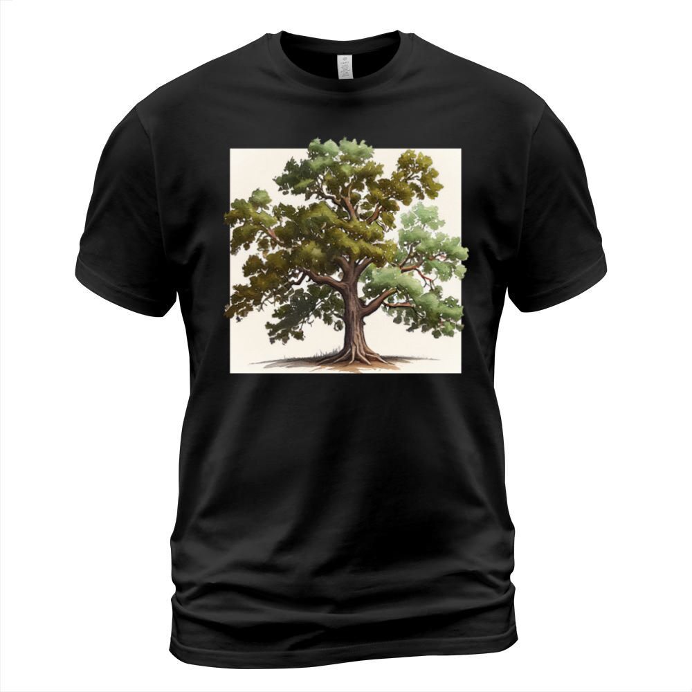 Elegant Watercolor Oak Tree Design T-Shirt Unisex