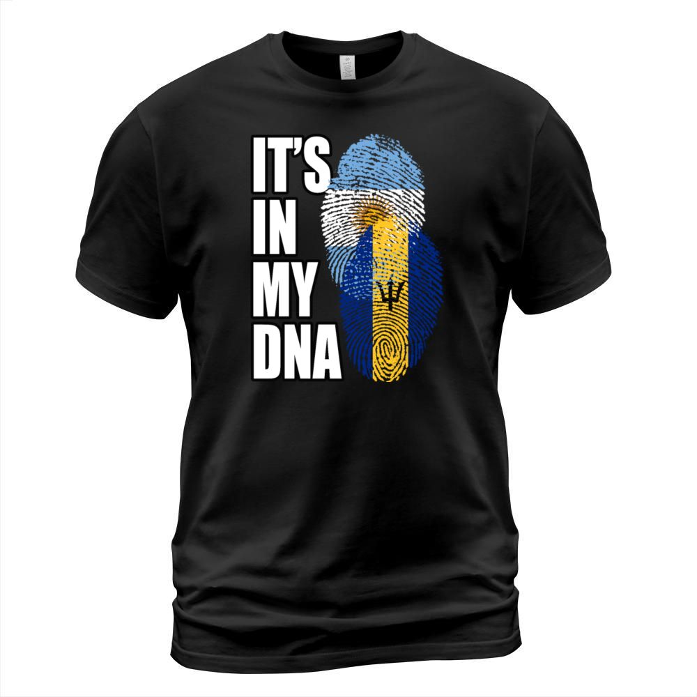 Barbadian And Argentinian Mix Heritage DNA Flag T-Shirt Unisex