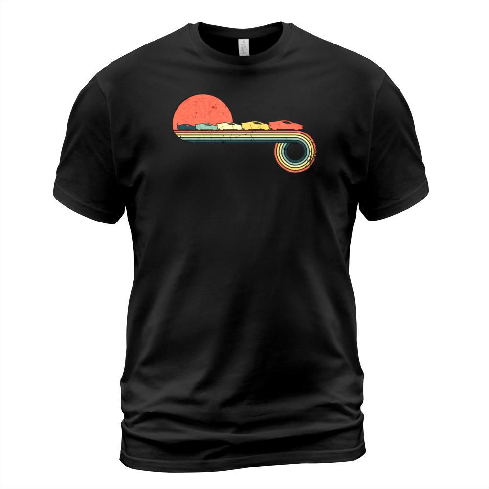 Car Sportscar Retro Vintage Sunset Rainbow Color T-Shirt Unisex