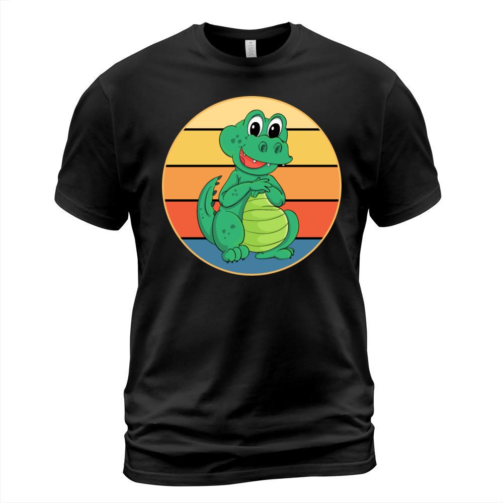 Crocodile Retro Sunset Vintage Wild Animal T-Shirt Unisex