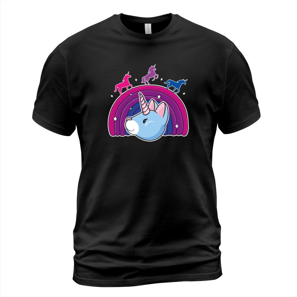 Kawaii Bisexual Pride Unicorn Bi Rainbow T-Shirt Unisex
