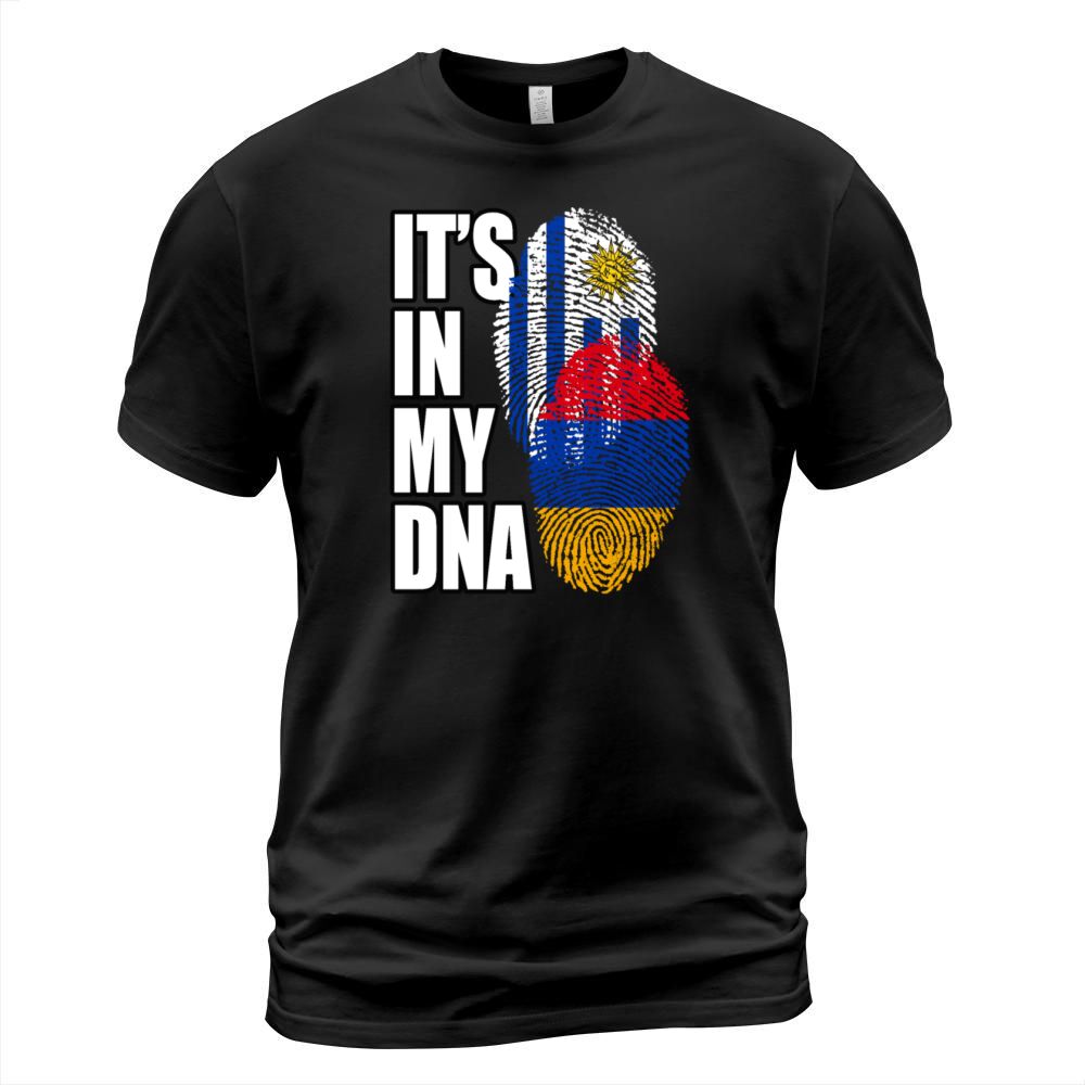 Armenian And Uruguayan Mix Heritage DNA Flag T-Shirt Unisex