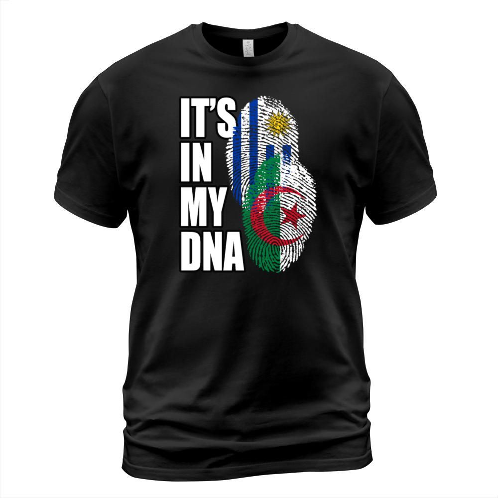 Algerian And Uruguayan Mix Heritage DNA Flag T-Shirt Unisex