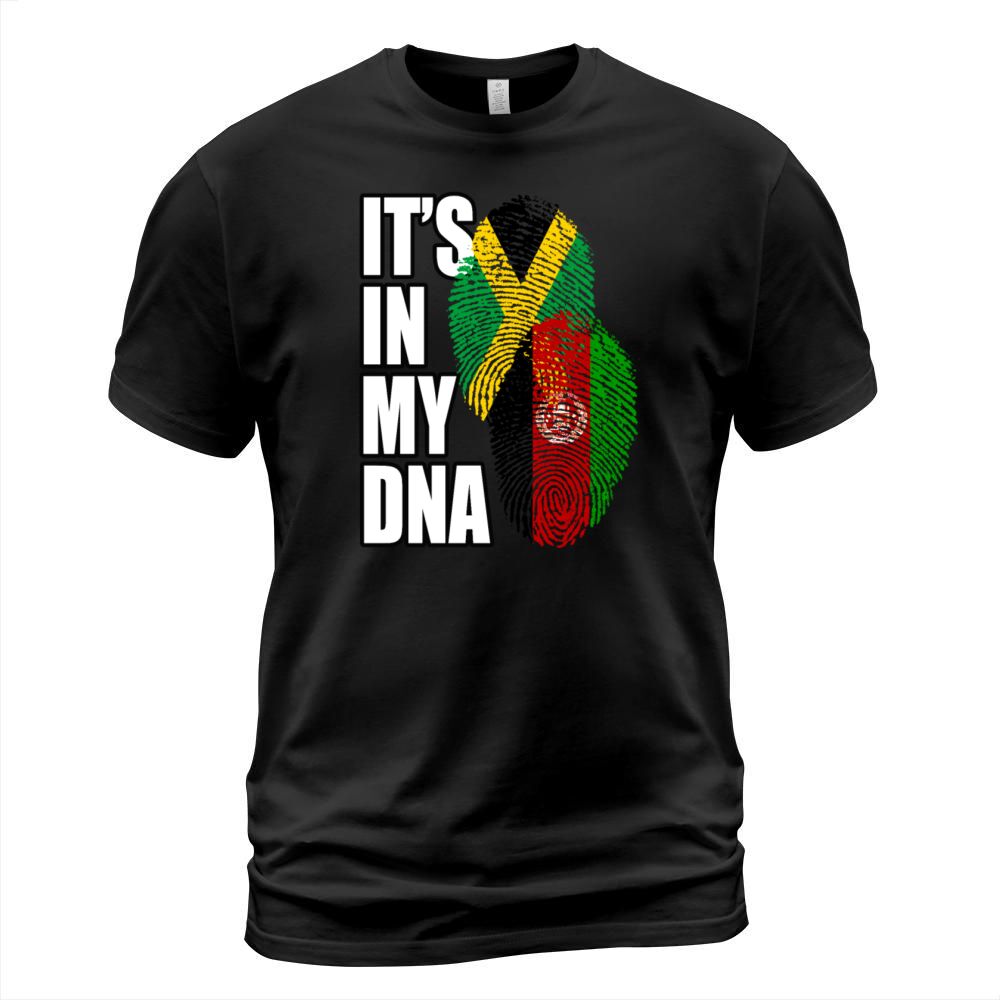 Afghan And Jamaican Mix Heritage DNA Flag T-Shirt Unisex