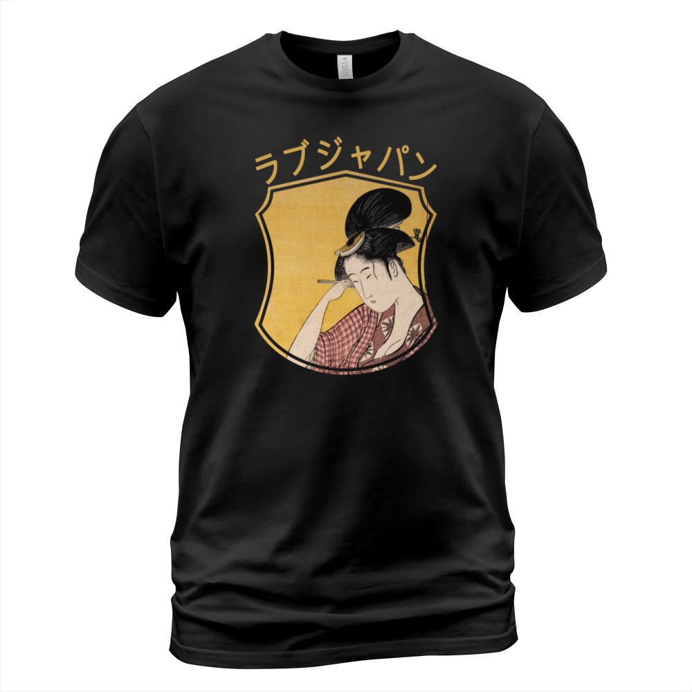 Vintage Japanese Geisha Retro Symbol Text Kanji T-Shirt Unisex