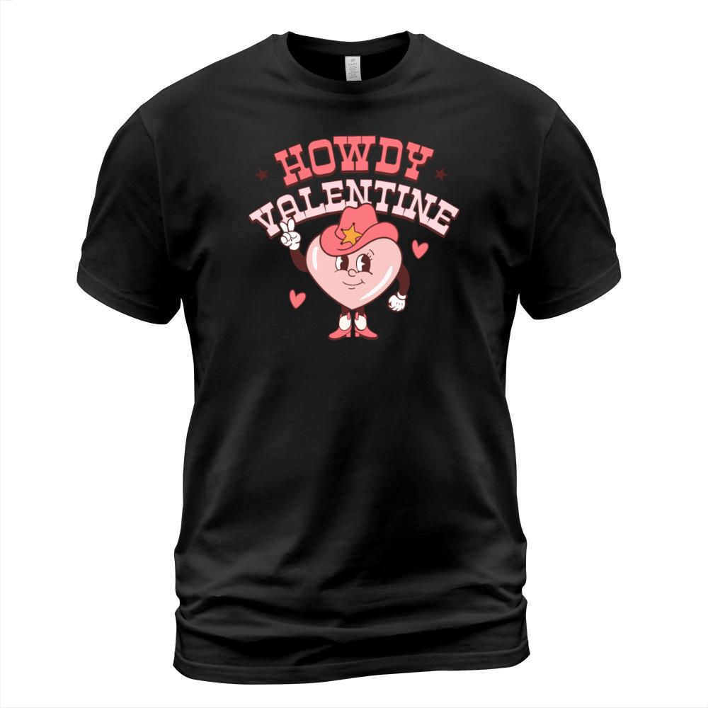 Howdy Valentine Cowgirl Retro Vintage T-Shirt Unisex