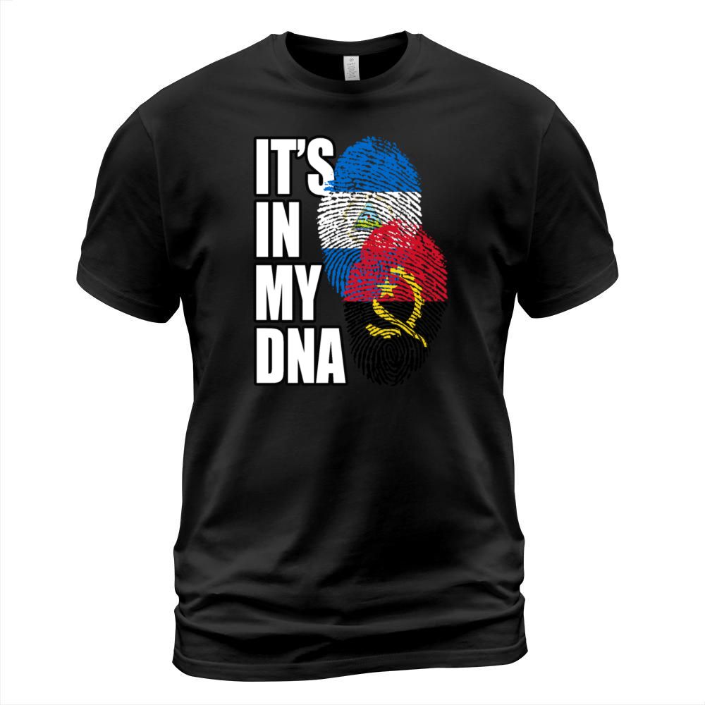 Angolan And Nicaraguan Mix Heritage DNA Flag T-Shirt Unisex