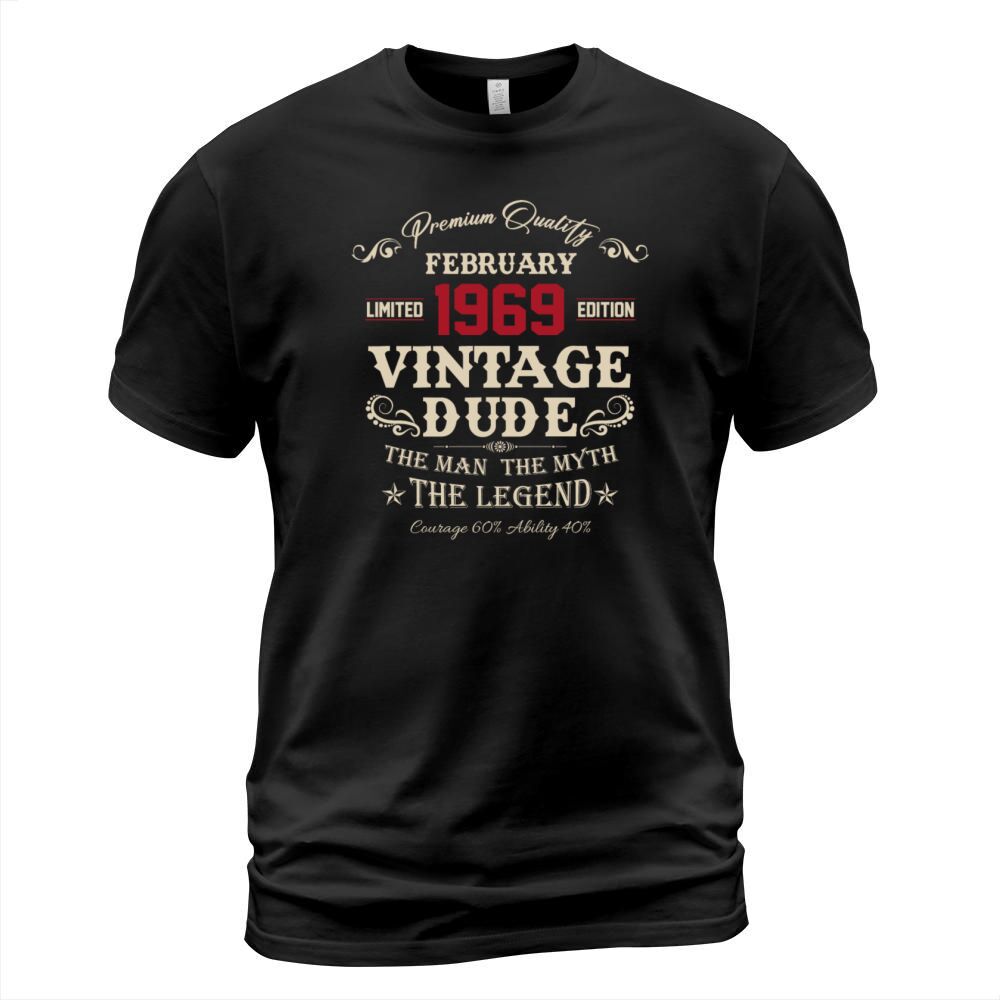 February 1969 Vintage Birthday Present T-Shirt Unisex